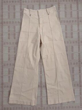 Zara Marine Straight High-Waisted Jeans Cream Size 6